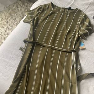 Self-Tie Stripped T-shirt Dress